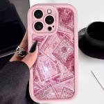 Pink Glitter Dollar Transparent Mobile Phone Case